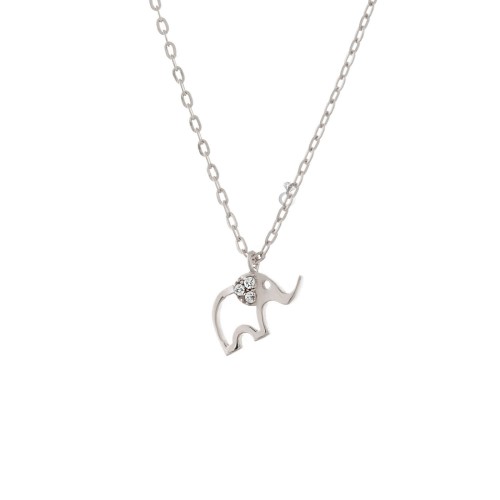 Λευκό Χρυσό κολιέ ελέφαντας